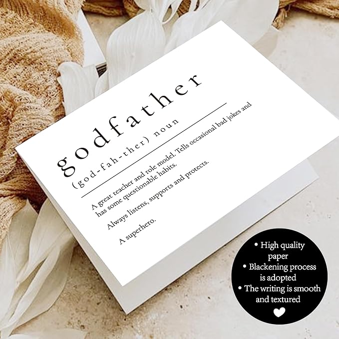 Will You Be My Godfather, God Father's Proposal Card Gifts with Envelope, Cute Gifts for Godather On Wedding Day.(Godfather A)