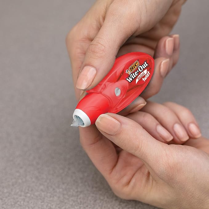 BIC Wite-Out Brand Mini Twist Correction Tape, 26.2 Feet, 2-Count Pack of white Correction Tape, Fast, Clean and Easy to Use Tear-Resistant Tape Office or School Supplies