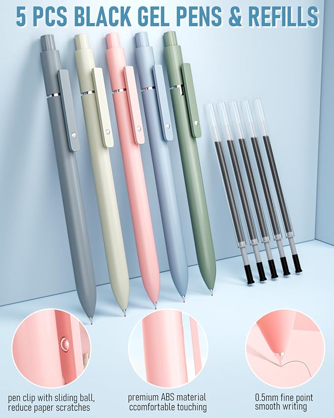 Nicpro 84 PCS Aesthetic Book Annotation Kit with Pen Case, 12 Dual Highlighters, 5 Gel Pens, 6 Mechanical Pencil, 2 Markers 1200PCS Transparent Sticky Notes and Tabs for Bible Study Student Stationary