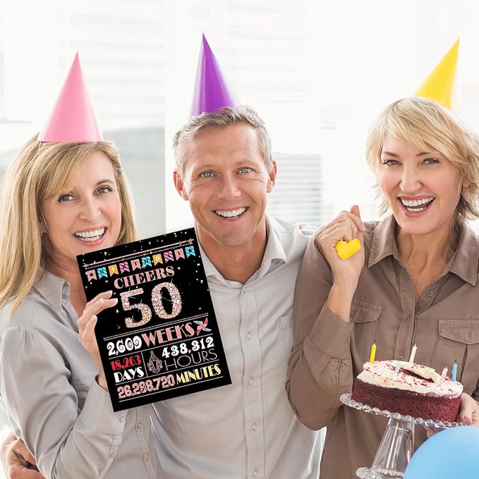 50th Birthday Card, 50th Birthday Gifts for Women, 50th Birthday Decorations for Her, Back in 1975 Birthday Card, Rose Gold