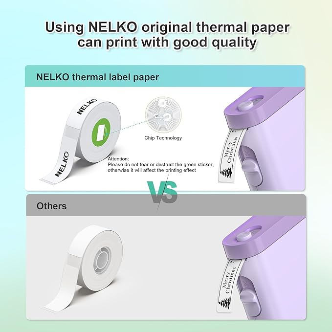Nelko Label Maker Machine with Tape, P21 Bluetooth Label Printer, Wireless Mini Label Makers with Multiple Templates for Organizing Office Home, Purple