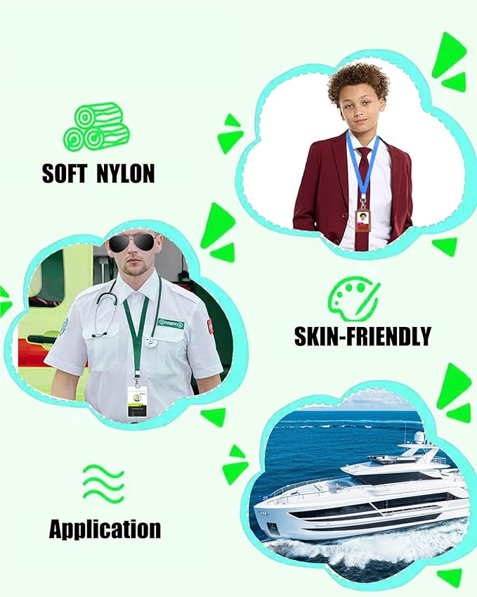 8 Pack Cruise Lanyard for ID Badge Holder,HORNYPOOT Black Lanyards with Vertical Waterproof ID Badge Holder and Retractable Reel for Office, School, Cruise Ship Cards (8pcs Multicolor)