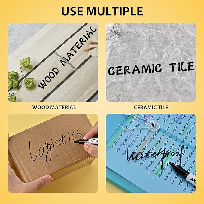 Permanent markers, 100 packs permanent markers bulk, quick drying in one second, waterproof, smooth, not easy to erase, durable, can be marked on glass, tiles and cloth, office supplies …