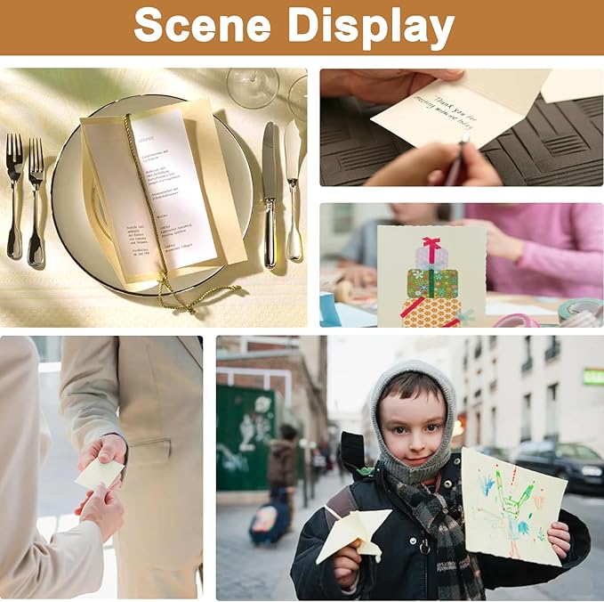 40 Sheets Cream Cardstock 8.5 x 11 Off White Paper, 200gsm/75lb Ivory Card Stock Certificates Paper for DIY Cards Making, Business Cards, Invitations, School Crafting, Menus, Office Printing