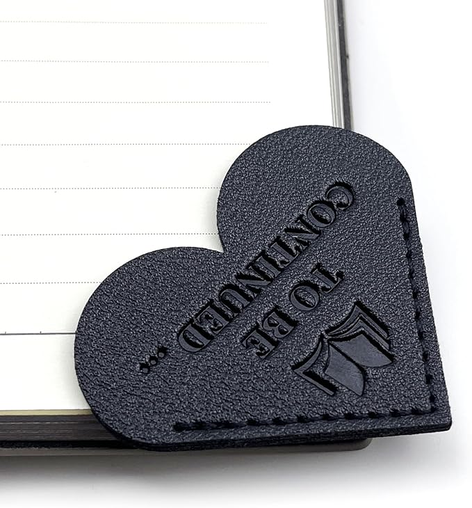 6 Pcs Leather Heart Shaped Bookmarks, to BE Continued ... Book Markers for Men Women Kids, Funny Book Lovers Keep Reading Reminder