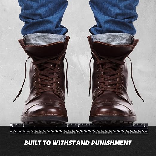 Architectural Scale Ruler with Straight Ruler, 12 Inches Imperial Measurements, Blcak Laser-Etched Aluminum Architect Triangular Ruler for Architects, Engineers, Architects, Students and Draftsman