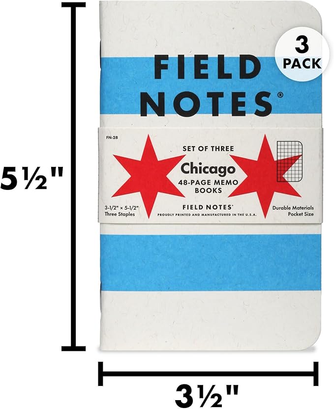 Field Notes: Chicago 3-Pack - Graph Paper - 48 Pages - 3.5" x 5.5"
