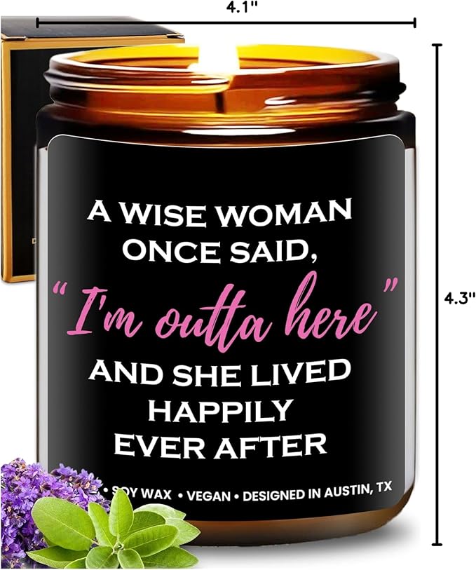 Funny Retirement/Divorce Candle, Cool Retirement Gifts For Women, Divorce Gifts For Women, Best Retirement Gifts For Women, Farewell Gifts For Colleagues Coworker Teacher, Happy Retirement Gifts Ideas