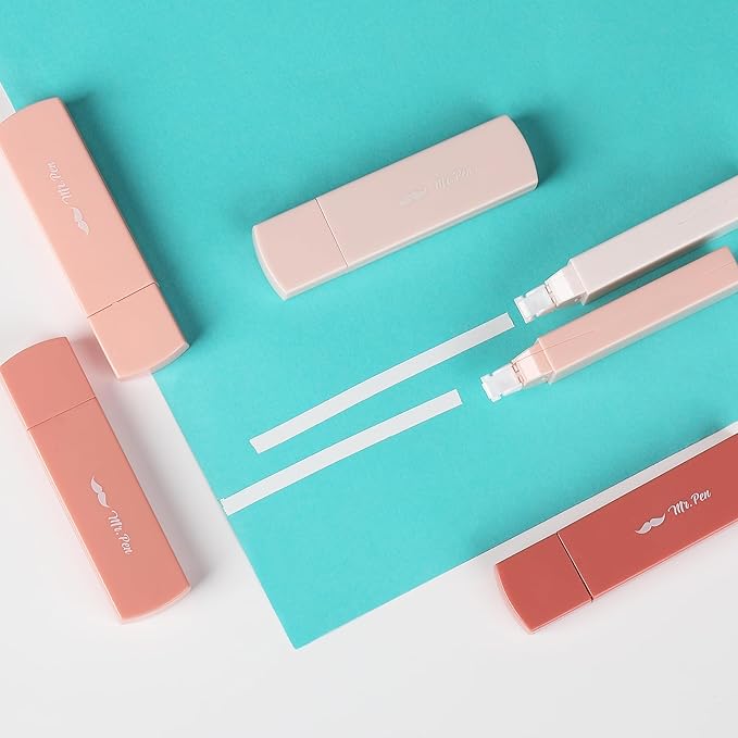 Mr. Pen- Aesthetic Correction Tape, 0.2" x 197", 6 pcs, Mocha Blush, Cute Correction Tape