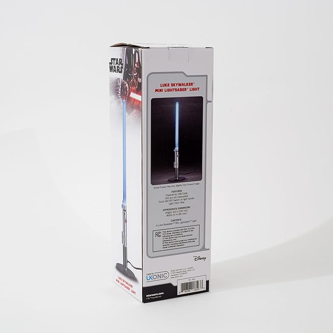 Star Wars Luke Skywalker Lightsaber 12-Inch Desktop LED Mood Light for Nightstand Table