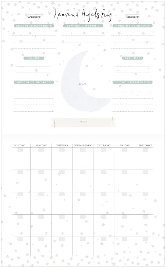 C.R. Gibson Little Blessing Baby's First Year Calendar Memory Book, 11" x 18"