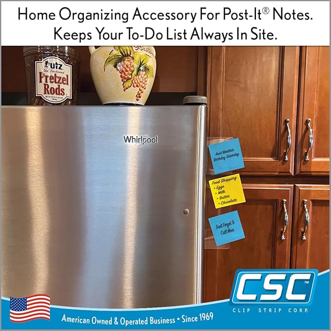 Computer Monitor Memo Board 2 Pack Sticky Note Holder, Semi-Transparent Flexible PVC, Monitor Adhesive Message Boards, Desk Accessories & Workspace Organizers, 12" L x 3" W, Non-Acrylic