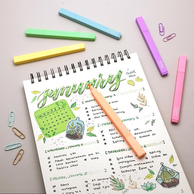 Vitoler Highlighters Assorted Colors,12 Pack Chisel Tip Highlighter Pens,No Bleed Highlighters for School Office Supplies