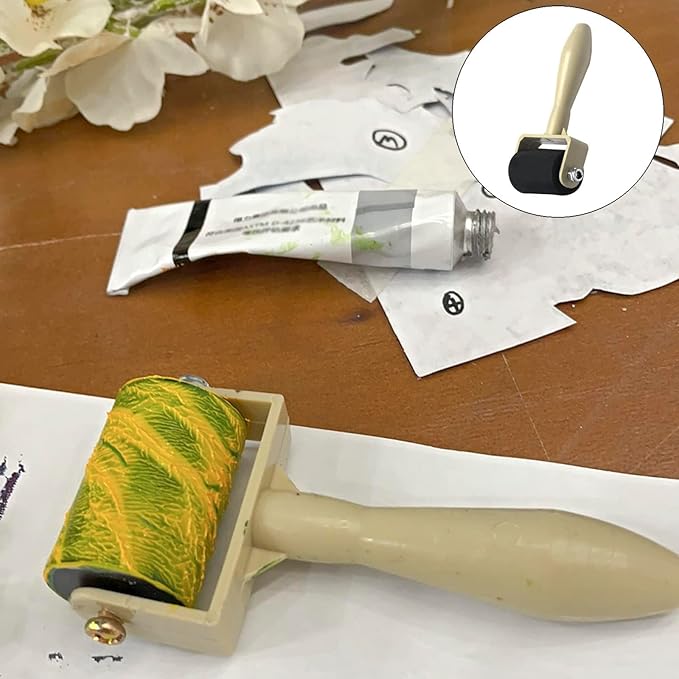 8 Pack Rubber Roller - Brayer Rollers with 3 Size for Crafting Brayer Rollers for Printmaking Brayer Tool Paint Brush Ink Applicator Art Craft Oil Painting Tool 2.4 in,4 in,5.91 in (8 Pack) HRJZF