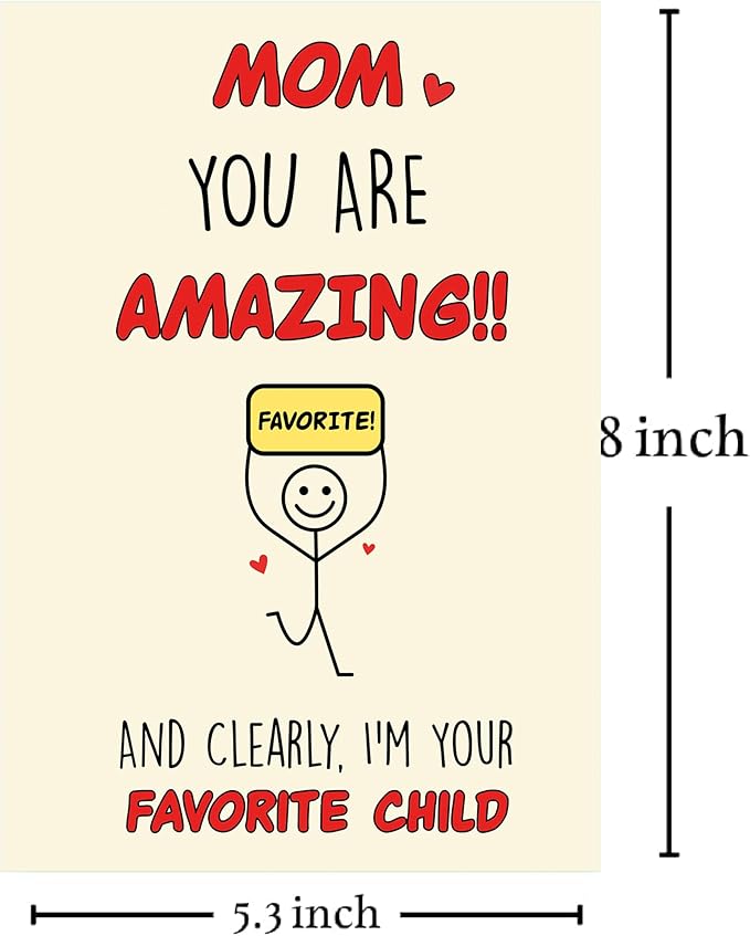 Cheerin Mother's Day Card - Funny and Sweet Mother's Day Card for Mom - Cute and Humorous from Son or Daughter - Gift for Mommy or Grandma