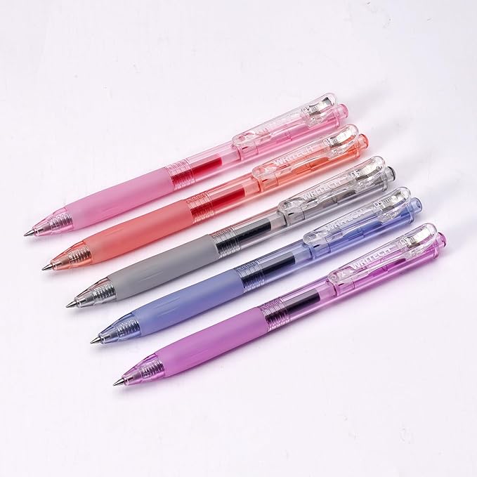 WRITECH Retractable Gel Ink Pens Multi Colored 0.5mm Fine Point Quick Dry Ink Pens For Journaling, Drawing, Doodling, and Notetaking 5ct