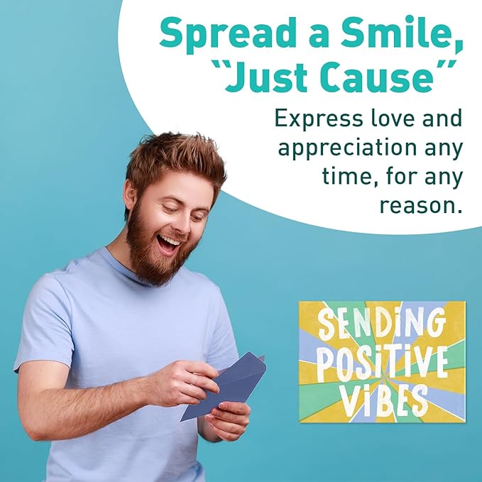 Sweetzer & Orange S&O Fun Thinking of You Cards with Envelopes - Colorful Notes Pack of 24 Box - Blank Inside Encouragement Cards with Covers- Bulk Boxed Greeting sheets in various Designs-4x5.5"