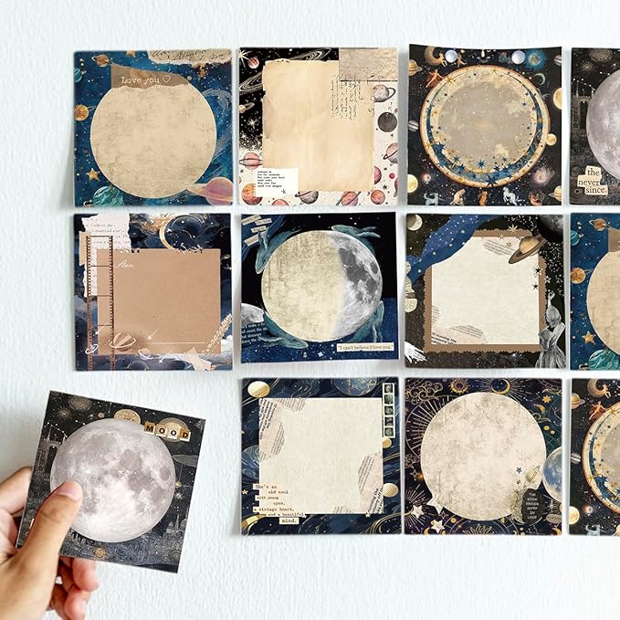 Post it Notes 3x3 Cute and Aesthetic Sticky Notes Planner Notepad - 450 Sheets - Desk Accessories for School, Office, and Home - Ideal Gifts for Teachers, Women, and Coworkers (Moonshine)