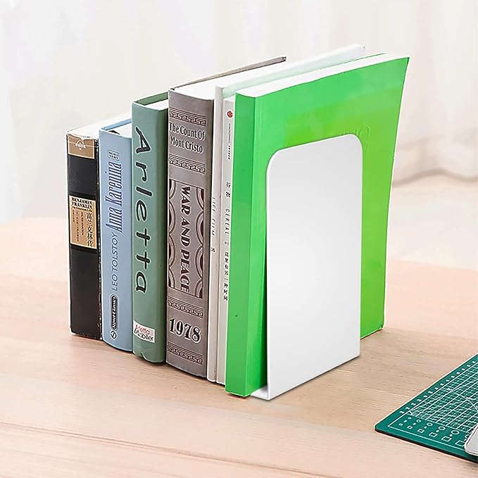 VFINE White Metal Bookends: 2 Pairs for Heavy Books and Shelves