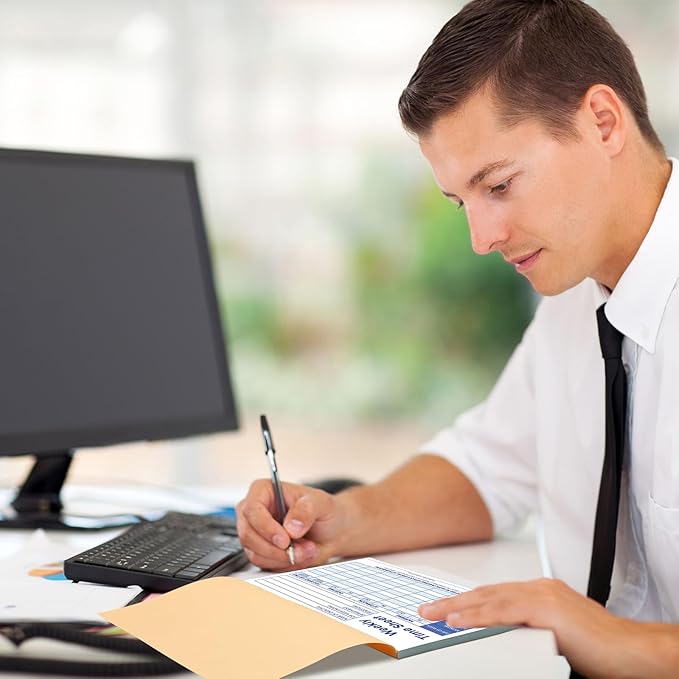 Lincia 10 Pcs Time Sheets for Employees Weekly Format 8.5 x 5.5 Inch Daily Time Cards Time Sheet Log Book for Employee Office Business Schedule Planner Work Record Supplies, 100 Sheets Per Pad