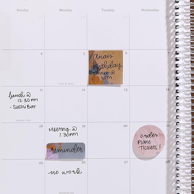 Erin Condren Universal Snap-in Stylized Sticky Notes - Bold Blooms | 9 Pads, 20 Sheets Each, 180 Sticky Notes Total