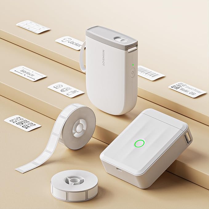 NIIMBOT D11 Label Maker Tape Adhesive White Label Paper 0.55" X 2.36" (14 X 60mm) 110 Labels/Roll, Compatible for NIIMBOT D11 D110 Label Printer, Thermal Paper Black on White, 3-Roll