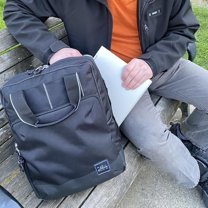 Skyway Luggage Rainier Deluxe Backpack, Eco-Friendly, Made of 100% rPET Travel Laptop Bag for Women & Men, Flight Approved Carry On Backpack, 17L, Crater Black