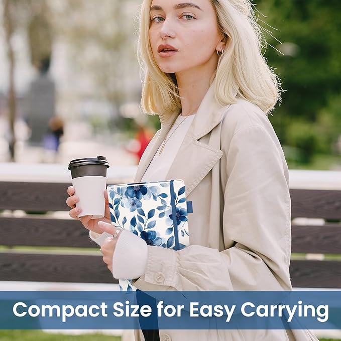 Lined Journal Notebook for Women & Men, Hardcover Leather Journal for writing, A5 College Ruled Notebook for Work & Note Taking, Perfect for Office School Home Supplies, 160 Pages, Watercolor Petal