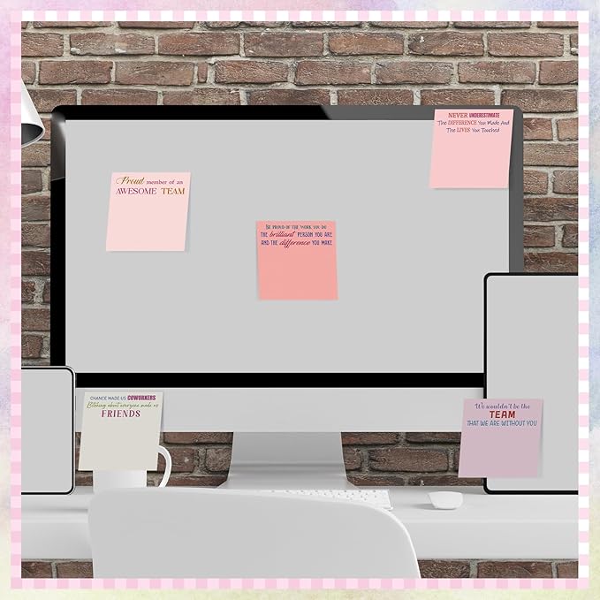 Yinder 24 Pcs Team Sticky Notes Team Appreciation Gifts Bulk Employee Coworker Inspirational Sticky Notes Pad Appreciation Gifts for Teacher Nurse Office Supplies 3 x 3''(Aesthetics,Appreciation)