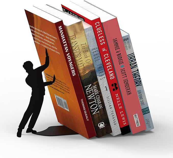 Artori Design Book Ends to Hold Books Heavy Duty - Hidden Metal Bookends for Shelves Desk or countertop - Bookend Book Holder for Home Decorative - Gift for Book Lovers and Home Decor (Cliffhanger)