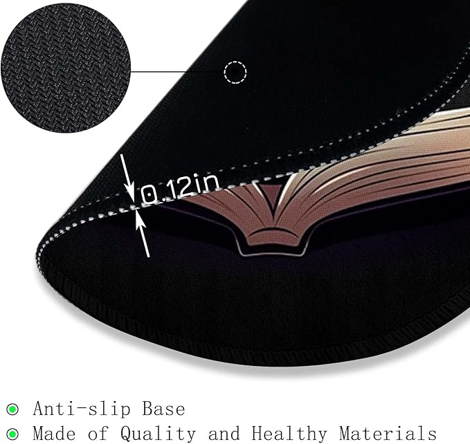 Gctriki Black Cat Round Mouse Pad for Desk Gaming Office Laptop, Funny Small Computer Mousepad with Stitched Edge Non-Slip Rubber Base, Cute Cat Office Decor Desk Accessories Supplies