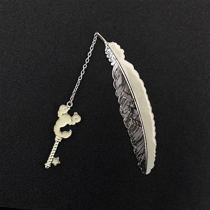 Zodiac Feather Bookmark Gifts for Women Men, Cool Metal Bookmark Glow in The Dark Scorpion Bookmark, Luminous Star Sign Constellation Horoscope Bookmark Gifts