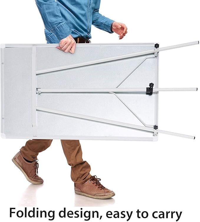 Magnetic Dry Erase Easel 36" x 24", Height Adjustable Tripod Dry Erase Board Office Presentation Whiteboard with Flipchart Pad, Magnets & Eraser, White