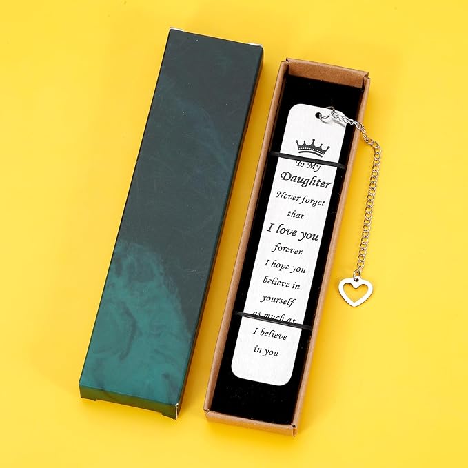 Stocking Stuffer for Daughter Inspirational Gifts Bookmarks from Mom Stepmom to My Girl for Christmas 16th 21st Birthday Christmas Gifts for Teen Girls Adults Kids Graduation Gifts