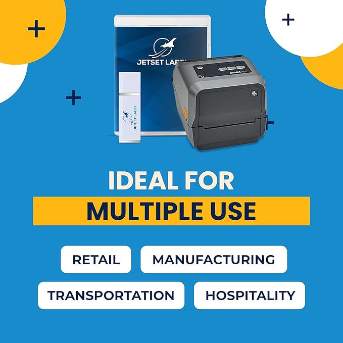 Zebra ZD621 | Thermal Transfer & Direct Thermal Printer ZD6A043-301F00EZ | 300 DPI | USB, USB Host, Ethernet, Serial, BTLE5 Connectivity | Includes Jet Set Label Software