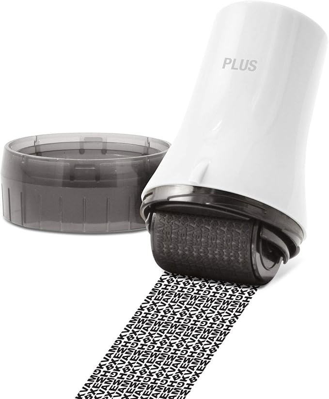 Advanced ID Roller, Protect Your Private Information with Guard Your ID Theft Prevention and Confidential Roller Stamp, Easy to use Mess-Free Address Blocker, ASOTV (Wide 3-Pack, White)