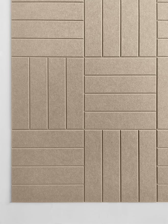 Large Cork Board Alternative - 12-Pack Felt Wall Tiles with Safe Removable Adhesive Tabs, Cork Wall Tiles Bulletin Board Home Office Essentials - Camel