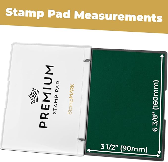 Premium Stamp Pad Large Size 3.5" x 6" - for Traditional Rubber Stamps - Felt Pad Green Color
