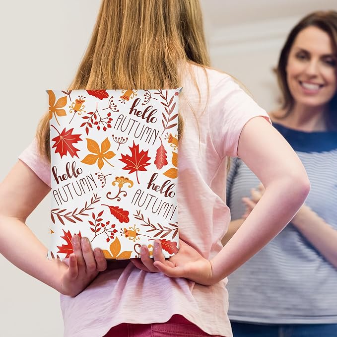 100 Pcs Fall Poly Mailers 10 x 13 Inch Hello Autumn Maple Leaves Mailing Bags Thanksgiving Orange Self-Sealing Plastic Packaging Envelopes Bags Shipping Bags for Small Business Clothing