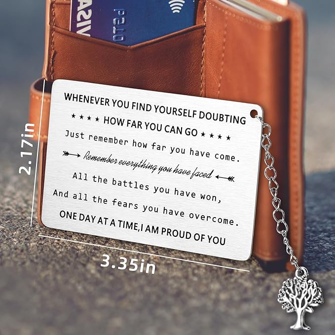 Sobriety Gifts for Women Men, Proud of You Sobriety Wallet Cards, AA Gifts Sobriety Anniversary Presents