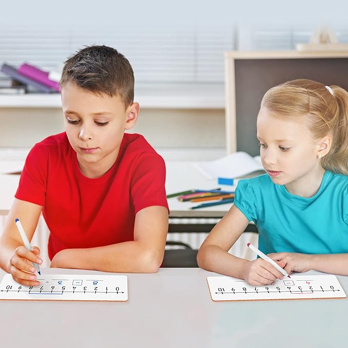 SCRIBBLEDO Dry Erase Number Line Board 4βx12β Inch Lapboard Double Sided White Board Featuring 0-10 Number Line On One Side 0-20 On The Other for Students Desk Whiteboard Math Manipulatives