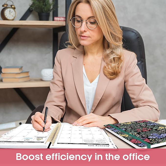 2026 Planner, Aesthetic Weekly and Monthly Planner for Women, Jan 2026 to Dec 2026, Hardcover 2026 Calendar Book with Monthly Tabs, Inner Pocket, Perfect for Office Home School - A4 (8.5" x 11"), Symmetrical Tapestry