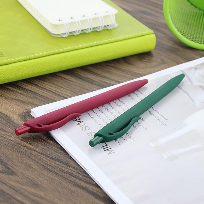 deegtran Pens Bulk, 200 Pack No Bleed Green Barrel Click Pens, Wholesale Retractable Ballpoint Pens, Pens Medium Point, Smooth Ink Pens, 1.0MM Black Ink