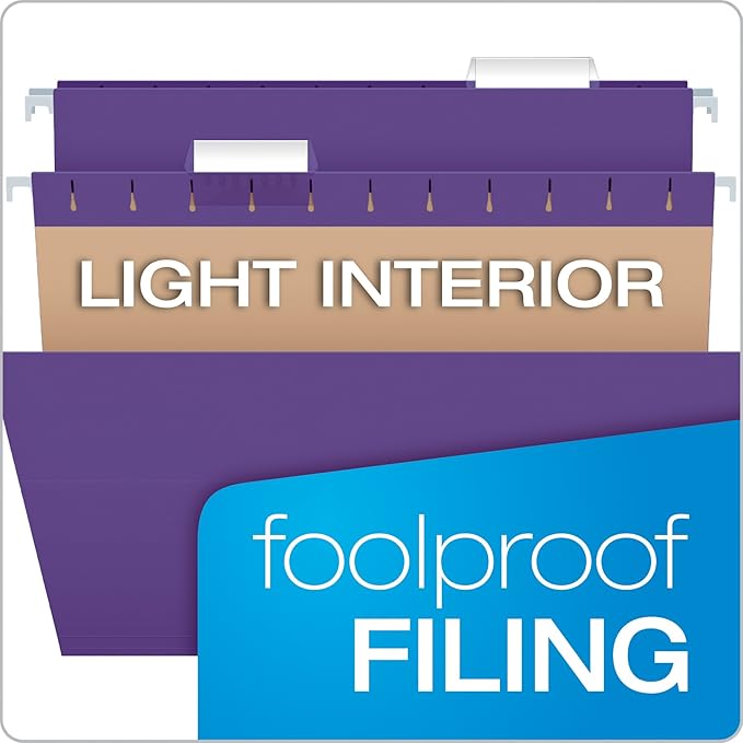 Pendaflex Recycled Hanging Folders, Legal Size, Violet, 1/5 Cut, 25/BX (81631)