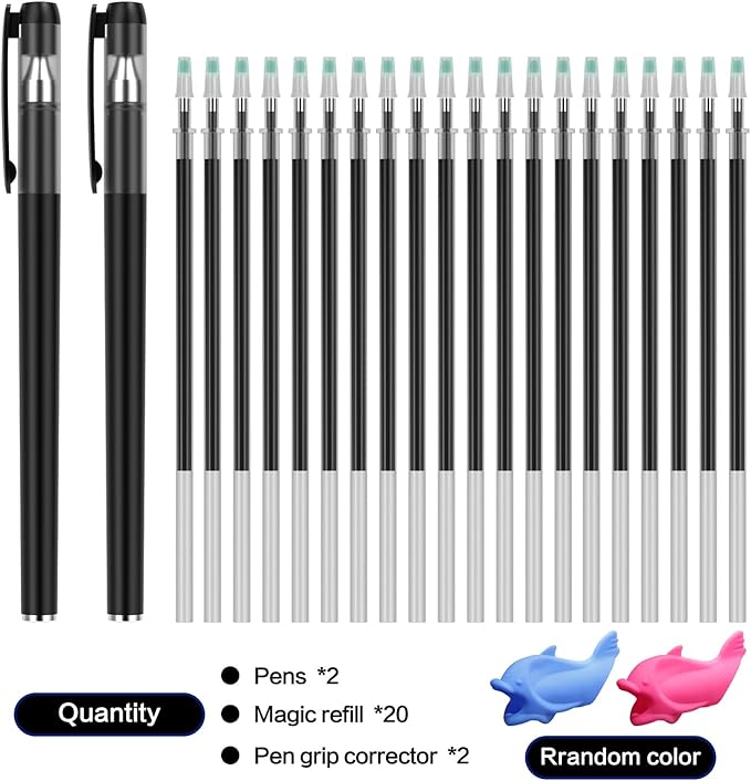 Grooved book magic pens for kids disappearing ink pens and reusable grooved handwriting practice or grooved writing books for kids 3-5, children magic copy books, invisible ink pen refills.