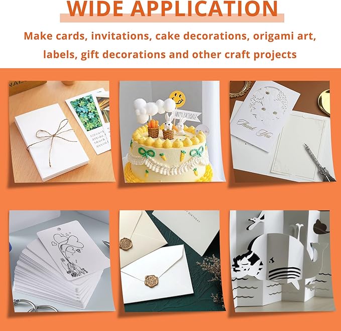 HTVRONT White Cardstock Paper Bundle - 100 Sheets Cardstock 8.5 x 11 Inch, 230 GSM Thick Cards for Cricut Machine, White Printer Paper for Scrapbooking, Crafts, Home Decoration (White/100 Sheets)