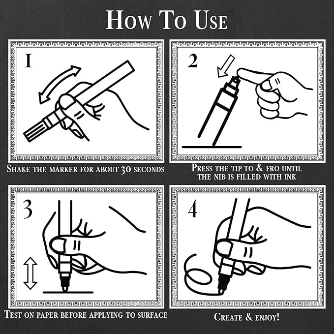 6 Extra Fine Tip White Chalk Markers | 1mm Tip | For Windows, Blackboard, Dry Erase Board, Chalkboards, Glass, Easy Erase | White Chalk Pens Fine Tip