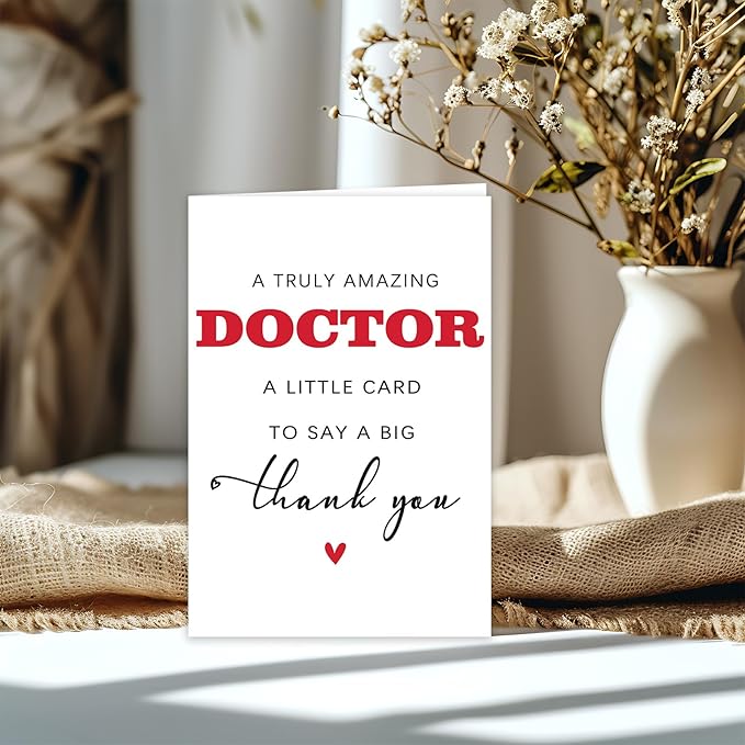 Thank You Doctor Card, Doctor Appreciation Gifts for Men Women, Appreciation Card for Hospital Medical Staff, Gifts for Doctors