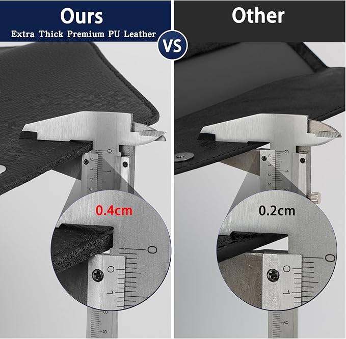 Toplive Document File Folder, Waterproof PU Leather A4 Letter Envelope Folder Case File Organizer Dual Layers Stylish Document Holder with 8 Card Holder 2 Pen Loop for Travel Office School, Black