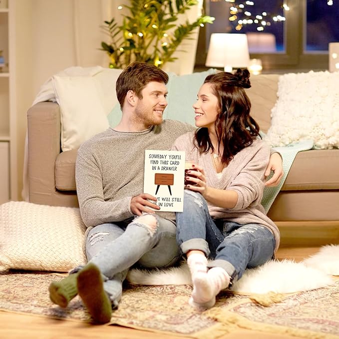 Funny Anniversary Card Gifts for Men, Happy Birthday & Anniversary Greeting Card for Him Husband Boyfriend, Valentines Day Gifts for Him